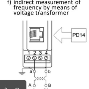 Sơ đồ kết nối của tần số được đo gián tiếp bằng máy biến điện áp.
