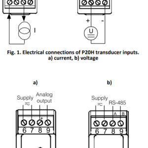 Sơ đồ đấu dây tín hiệu của bộ chuyển đổi điện DC mã P20H Lumel.