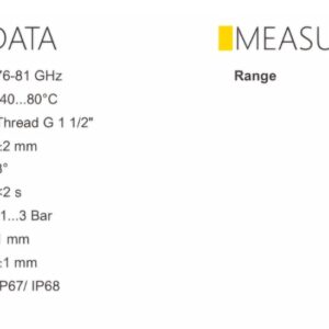 Một số thông số kỹ thuật của sensor LPRS80 Desta - Thổ Nhĩ Kỳ.