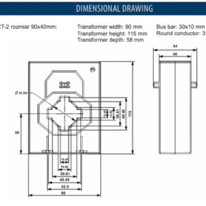 Sơ đồ cấu tạo của CT dòng AC ra 4-20mA T22CT Lumel.