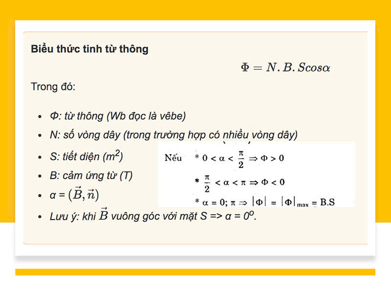 Công thức tính từ thông qua ông dây