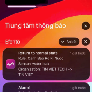 Thông báo nước rò rỉ qua hệ thống normal.